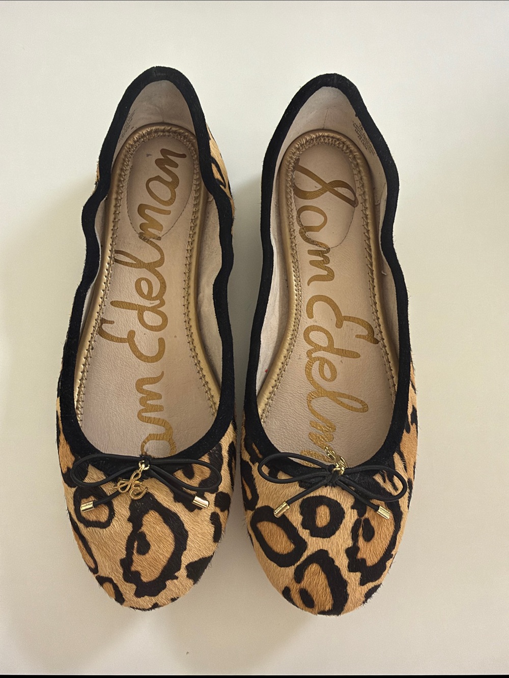 Sam Edelman Leopard-Print Ballet Flats in Tan and Black